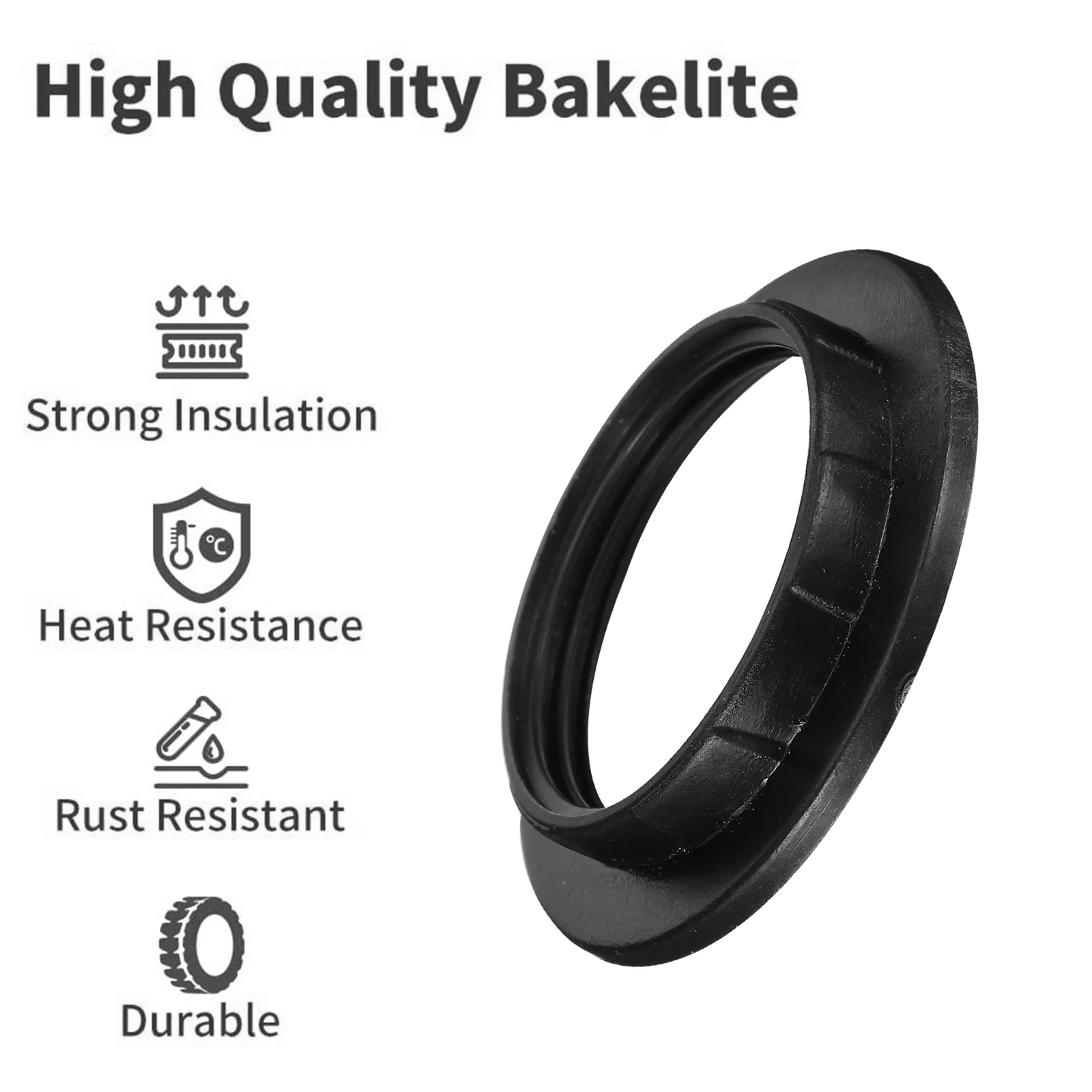 

50Pcs E27 Light Socket Ring Replacement Adapter Ring Lampshade Collar for Lighting Fittings Rust Resistant Strong Insulation