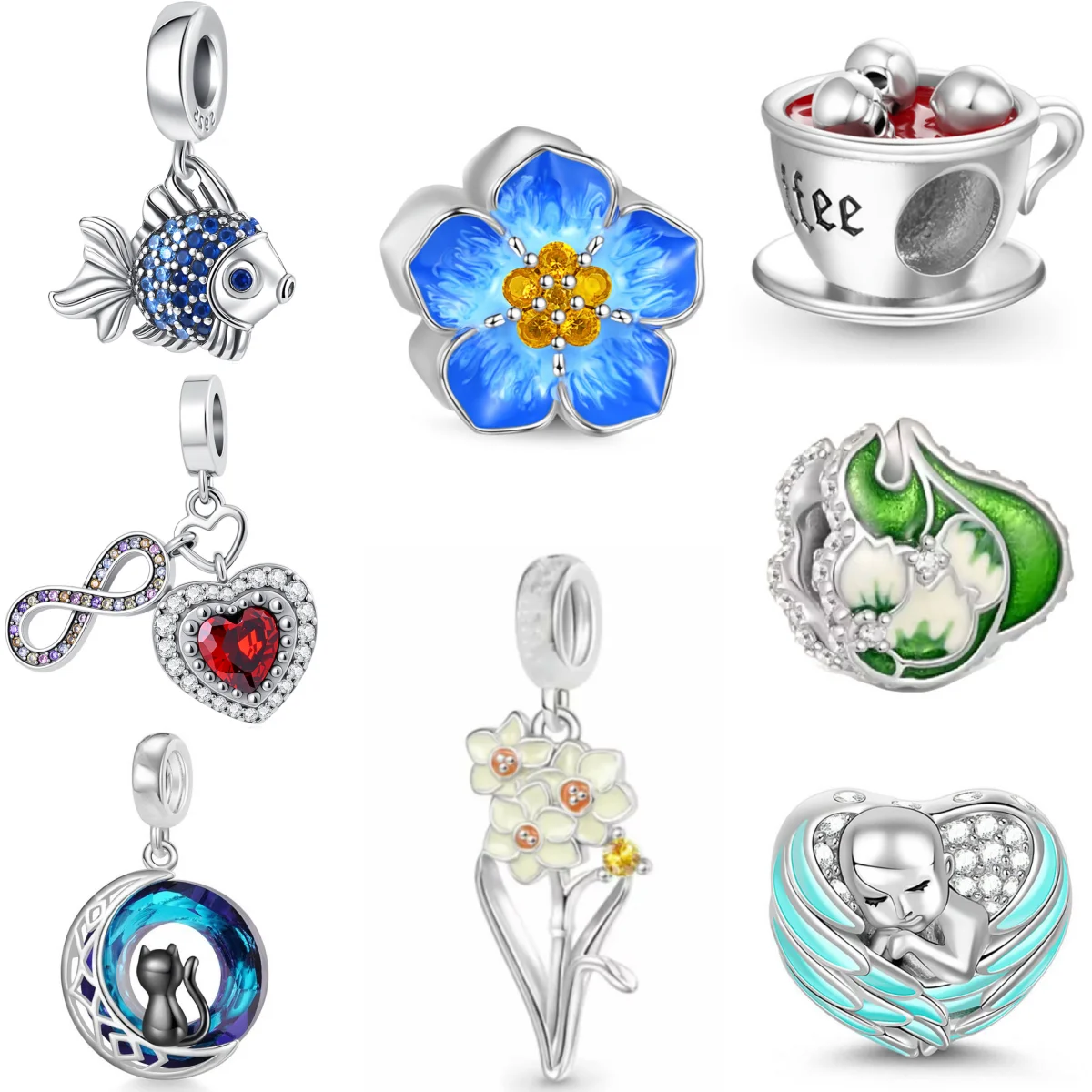2026 European New 925 Silver Comb Scissors Fish Pineapple Pendant Charm Bead Fit Original Bracelet Women DIY Party Jewelry