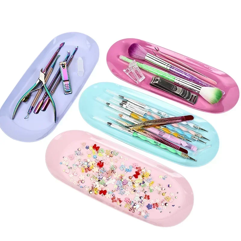 Aço inoxidável Nail Art Equipment Plate, Doutor Cirúrgico Bandeja Dental, Unhas Postiças Dish Tools, Bandeja de armazenamento de cosméticos, 1Pc