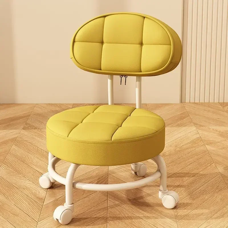 Pulley Low Stool Fashionable Chairs Bedroom Chair With Backrest Changing Shoes Stools Silent Walking Stool Household Living Room