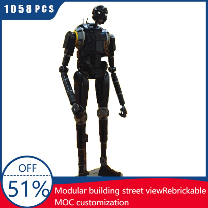 NEW 1058PCS MOC-75434 스타 배틀 K-2S0 보안 드로이드 모델 빌딩 DIY 블록 창의적 조립 교육용 장난감 어린이 선물