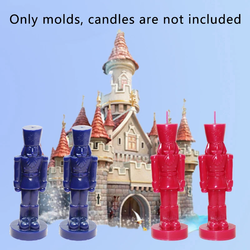 1 Set Christmas Ornaments Nutcracker Silicone Mold for Candle, Soy Wax - DIY Christmas Decoration and Dinner Table