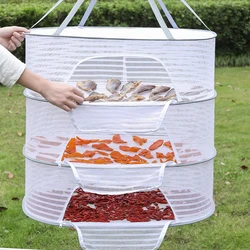 1PC Multifunctional Household Drying Net Drying Fish Dry Insect Proof Drying Net Drying Clothes Windproof Folding Closed