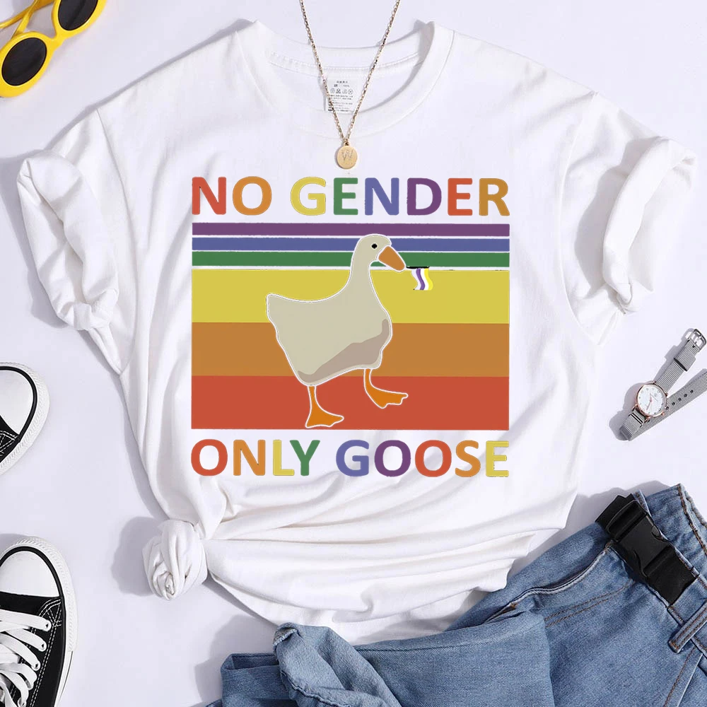 Lgbt NO GENDER ONLY GOOSE Tshirt Unisex Lgbt Shirt Pride Tee Gay Pride T Shirt Lesbian Tops Ally Clothes Rainbow Shirt Clothes