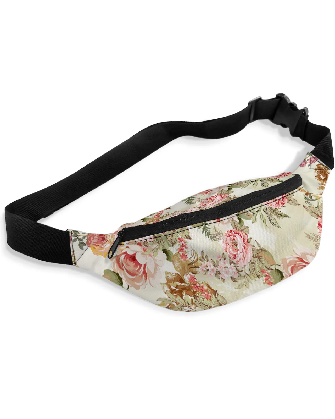 Vintage Flower Leaf Abstract Waist Packs for Women Waterproof Outdoor Sports Waist Bag Unisex Crossbody Shoulder Bag