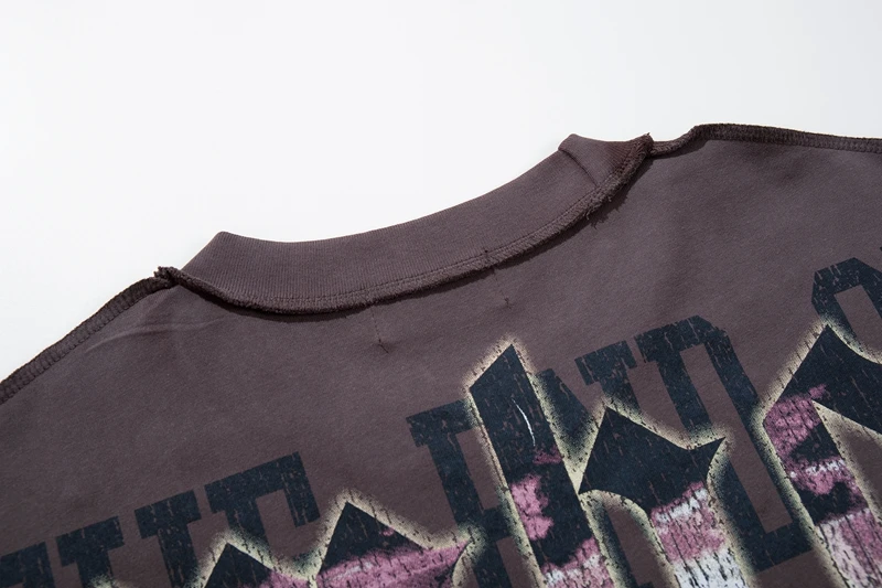 Herren T-Shirt mit Grafik-Print, Lustiges Strass-Oberteil, Übergroßes Y2K Streetwear Cyberpunk Waschbaumwoll-T-Shirt, Retro Skate Street Outfit für den Sommer – Detail 11