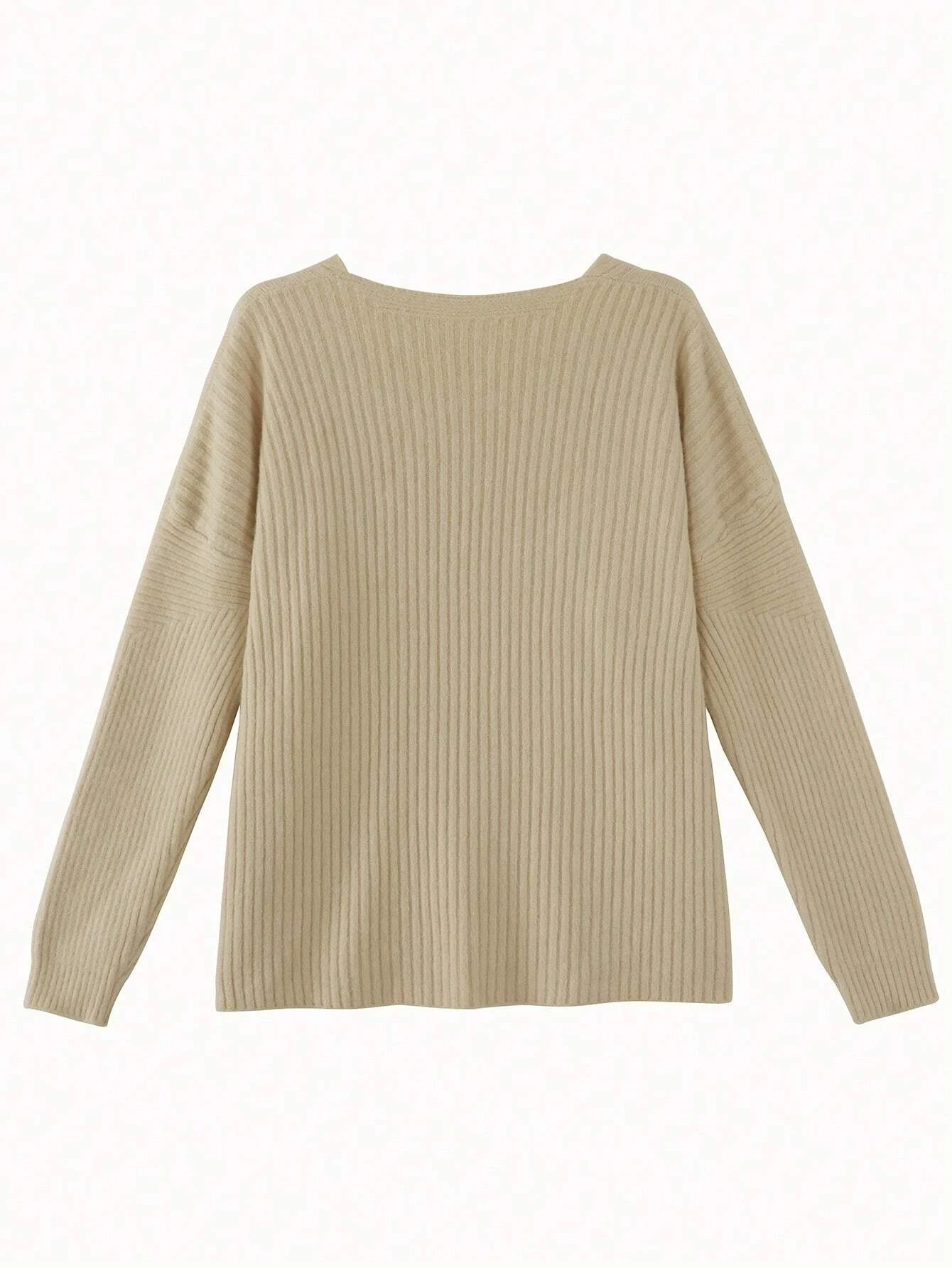 New Shoulder Drop Ribbed Sweater 2024