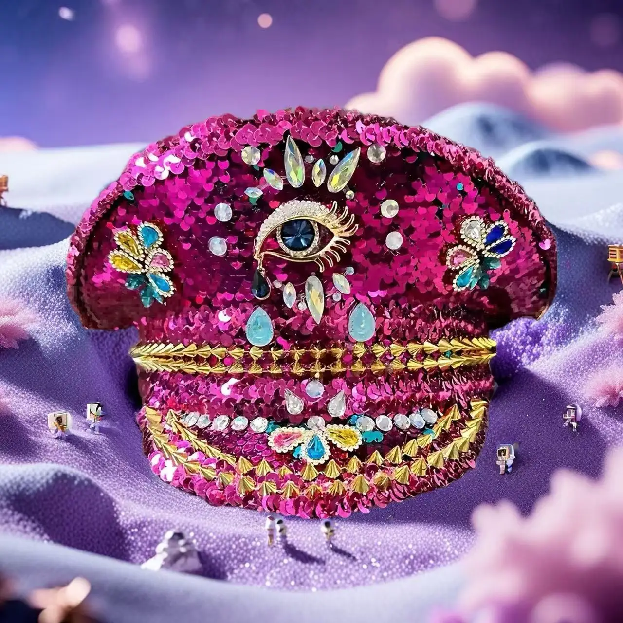 

Капитанская шляпа в стиле стимпанк со стразами для карнавала, Марди Гра, винтажные военные аксессуары и кепка для мужчин и женщин