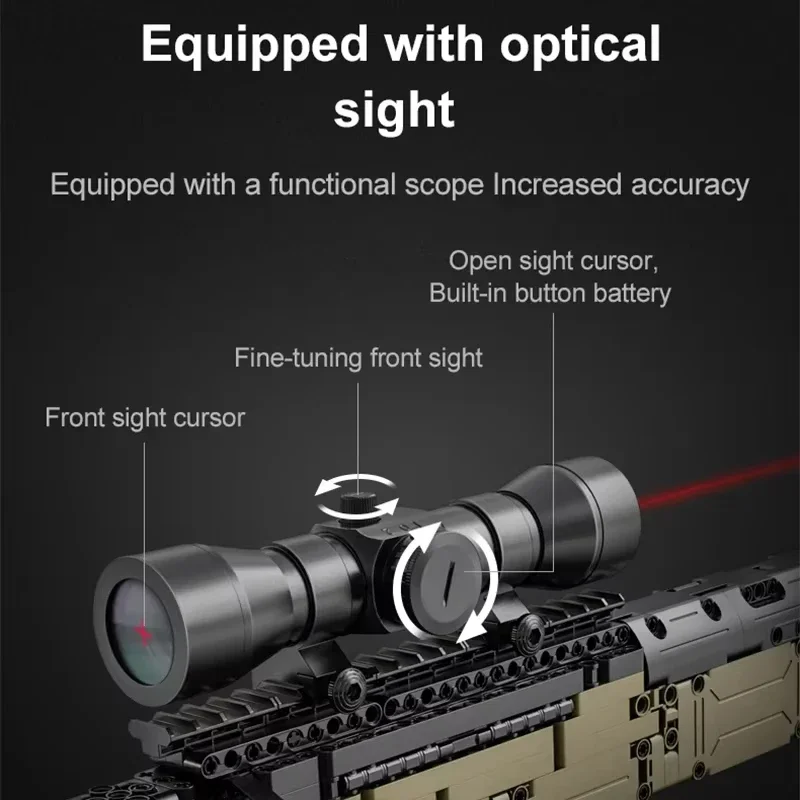 Cada 979Pcs City Technical Police Military Weapon AWM Sniper Rifle Building Blocks Model,WW2 STEM Educational Toys Kids Gifts image 4