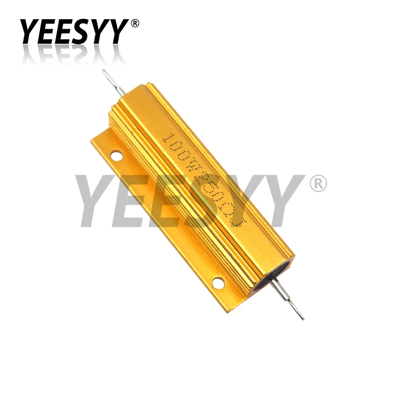 50W 100W Aluminum Power Metal Shell Case Wirewound Resistor 0.01R ~ 100K 1 4 6 8 10 20 200 500 1K 10K ohm resistance RX24 DSSRQI