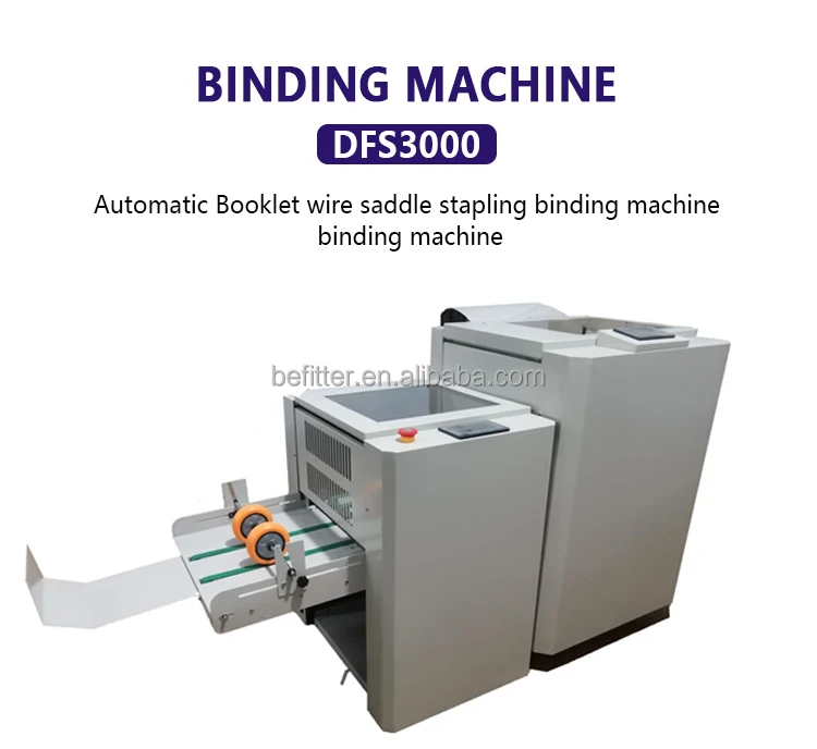 Electric DFS-3000 Automatic Booklet Wire Saddle Stapling Binding Machine 1800 Books/Hour Notebook Book Binding Stapler
