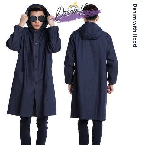 Denim Lab Coat Long Thickened Dustproof Male Female Workers Uniforms Resistant to Dirt And Wear for Transportation Workwear