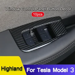Door Switch Sticker for Tesla Model 3+ Alcantara Thin Patch 10pcs Decoration Sticker for New Model3 Highland 2024 Car Interior