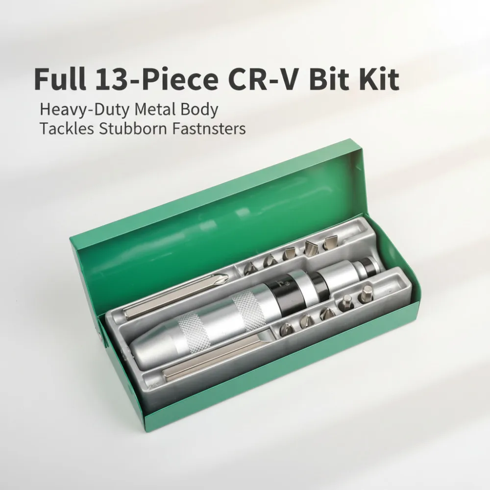 

Impact Screwdriver Set, High Strength Portable Screwdriver, Chip Drills, Tool Kit with Anti-Slip Handle,