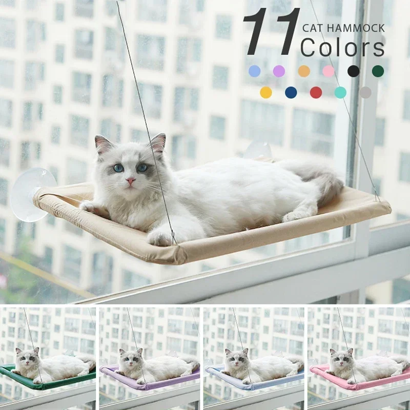 Cat Hammock Hanging Cat Bed Bearing Comfortable Cat Sunny Window Seat Mount Kitten Climbing Frame Pet Accessories Pet mat Ferret