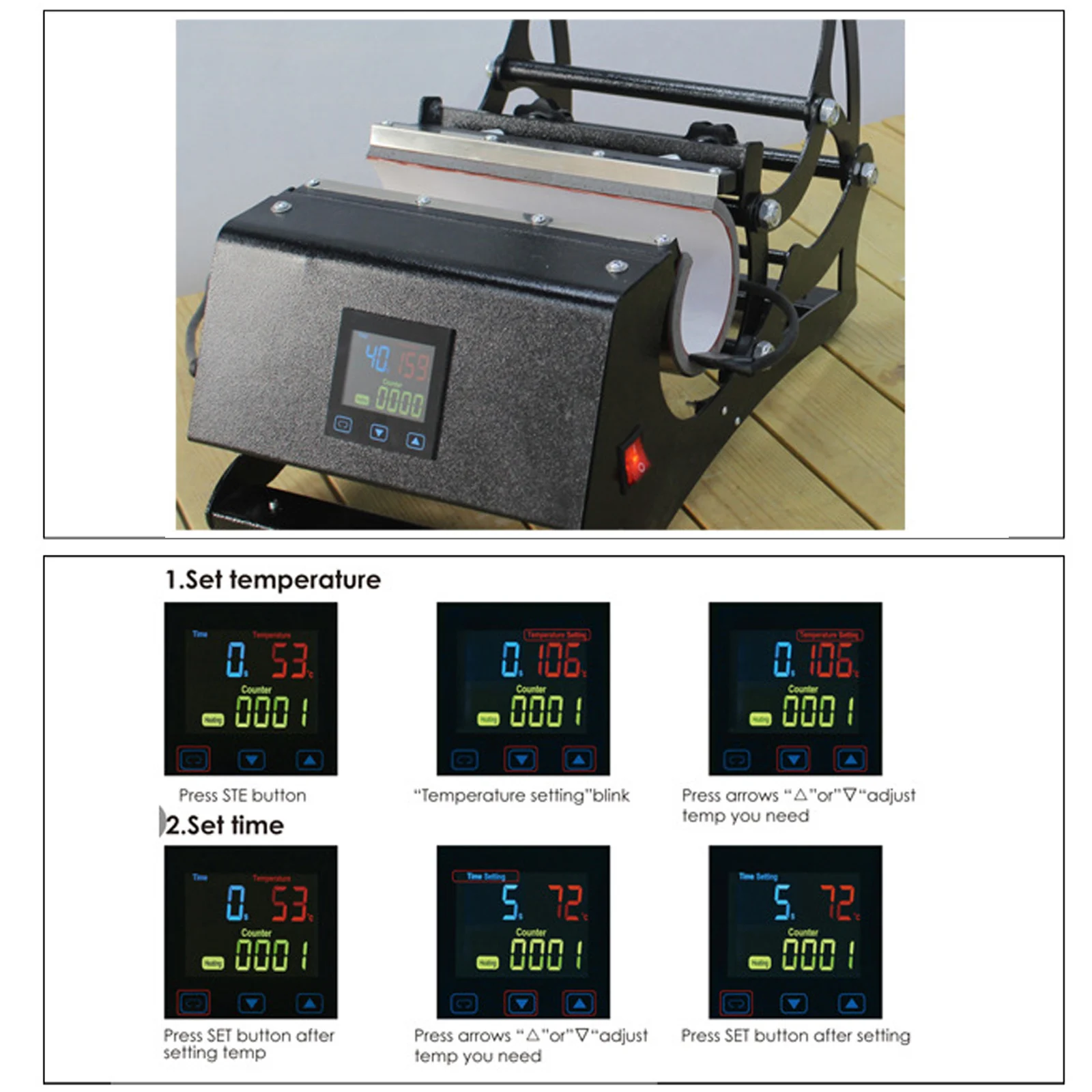 550W Mok Warmte Persmachine Voor 20Oz Fles Sublimatie Digitale Overdracht Machine