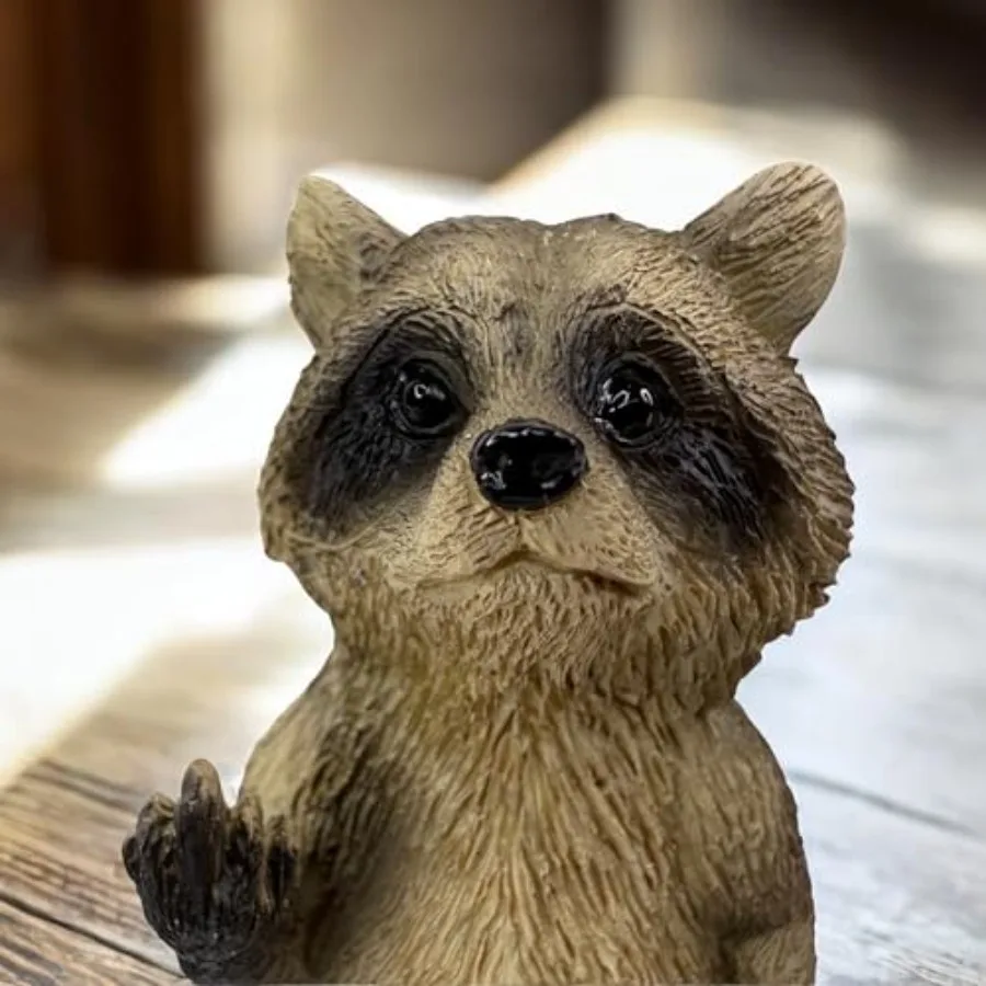 Estatuilla De mapache rude volteando el pájaro dando el dedo medio caprichoso De decoración divertida novedad regalo De mordaza