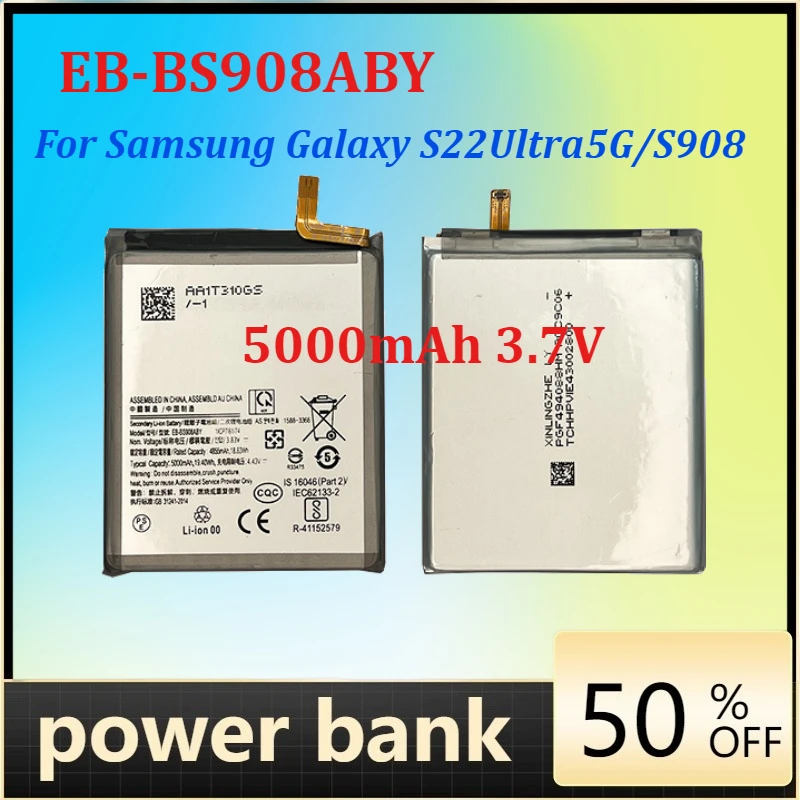 

Phone Battery EB-BS908ABY for Samsung Galaxy S22Ultra5G/S908 5000mAh 3.7V Replace The Battery