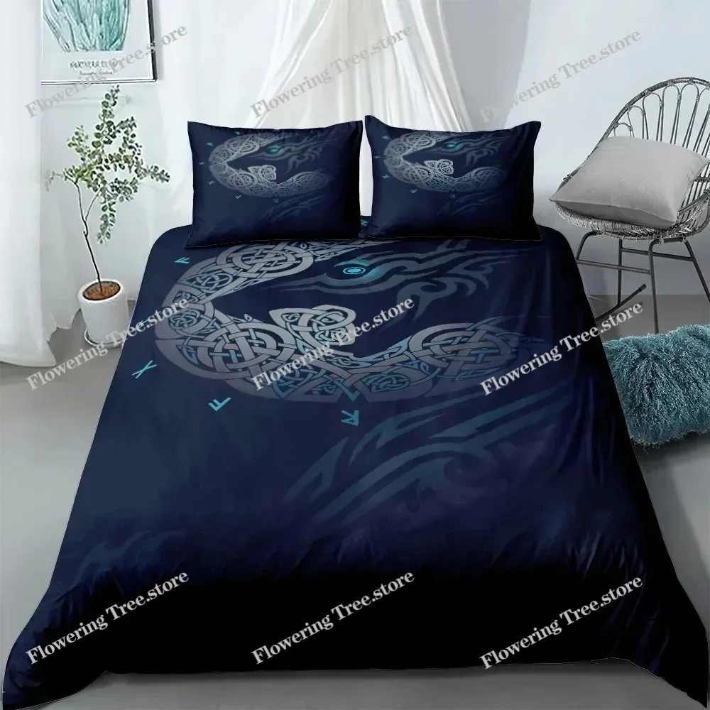 Vigvisir Viking Art Constellation Bedding Set EU Single Double King US Twin Full Queen King Ethnic Bed Linen Set