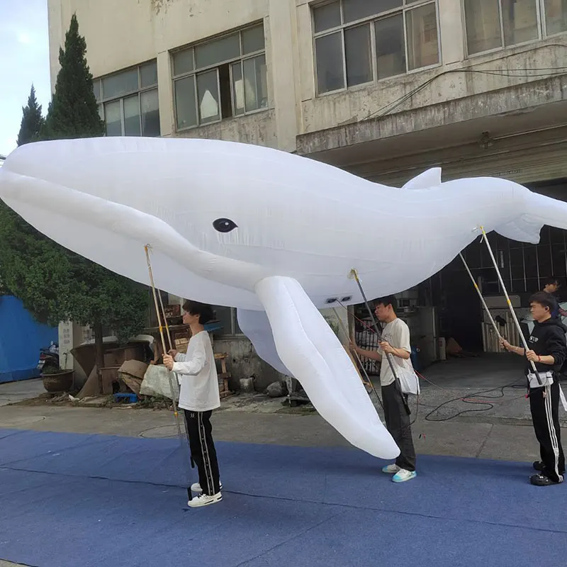 White Inflatable Puppet Whale Balloon for Parade Performance