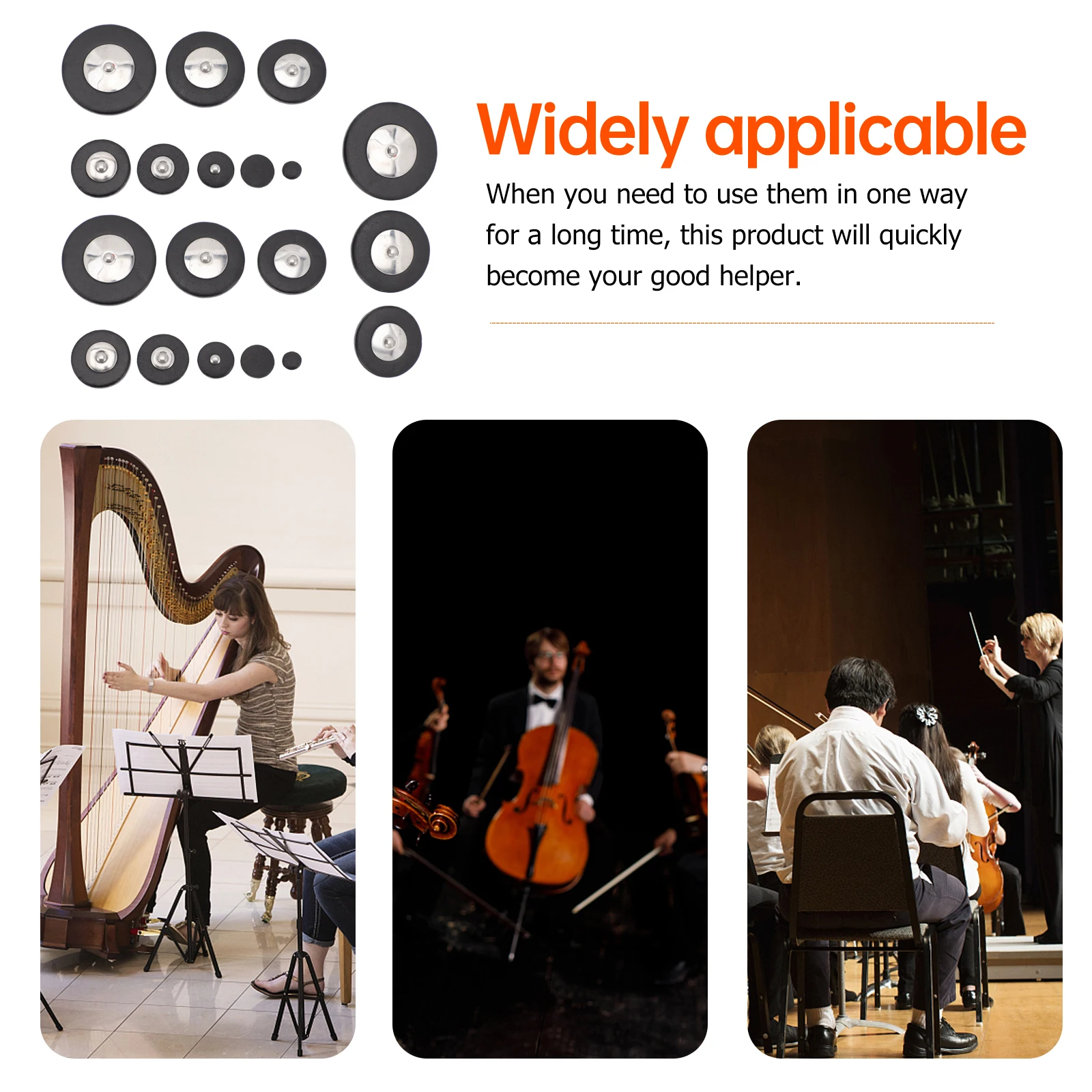 

25 Pcs Pad Sound Hole Gaskets Saxophone Cushion Cushions Rubber Replacement Supplies Durable Practical Accessories