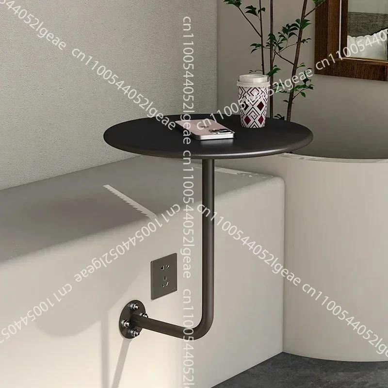 Wandmontierter Kleiner Runder Tisch, Wandmontierter Beistelltisch, für Dessertläden, Kaffeetisch, Industrieller Stil Wand-zu-Wand