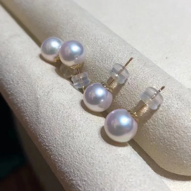 White Natural Pearl Earrings 10-11mm for Women Genuine Classic 925 Sterling Silver Free Shipping Gold Stud Earrings