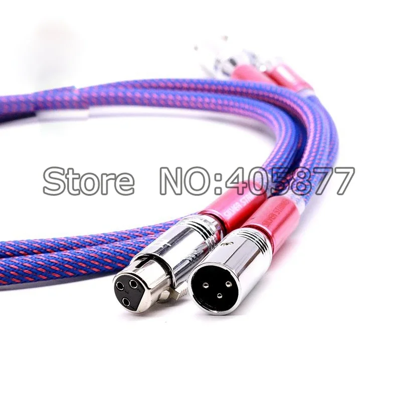 A Pair 1M Silver Plated Audio Balanced Cable HIFI XLR Plug Cable audiophile kable