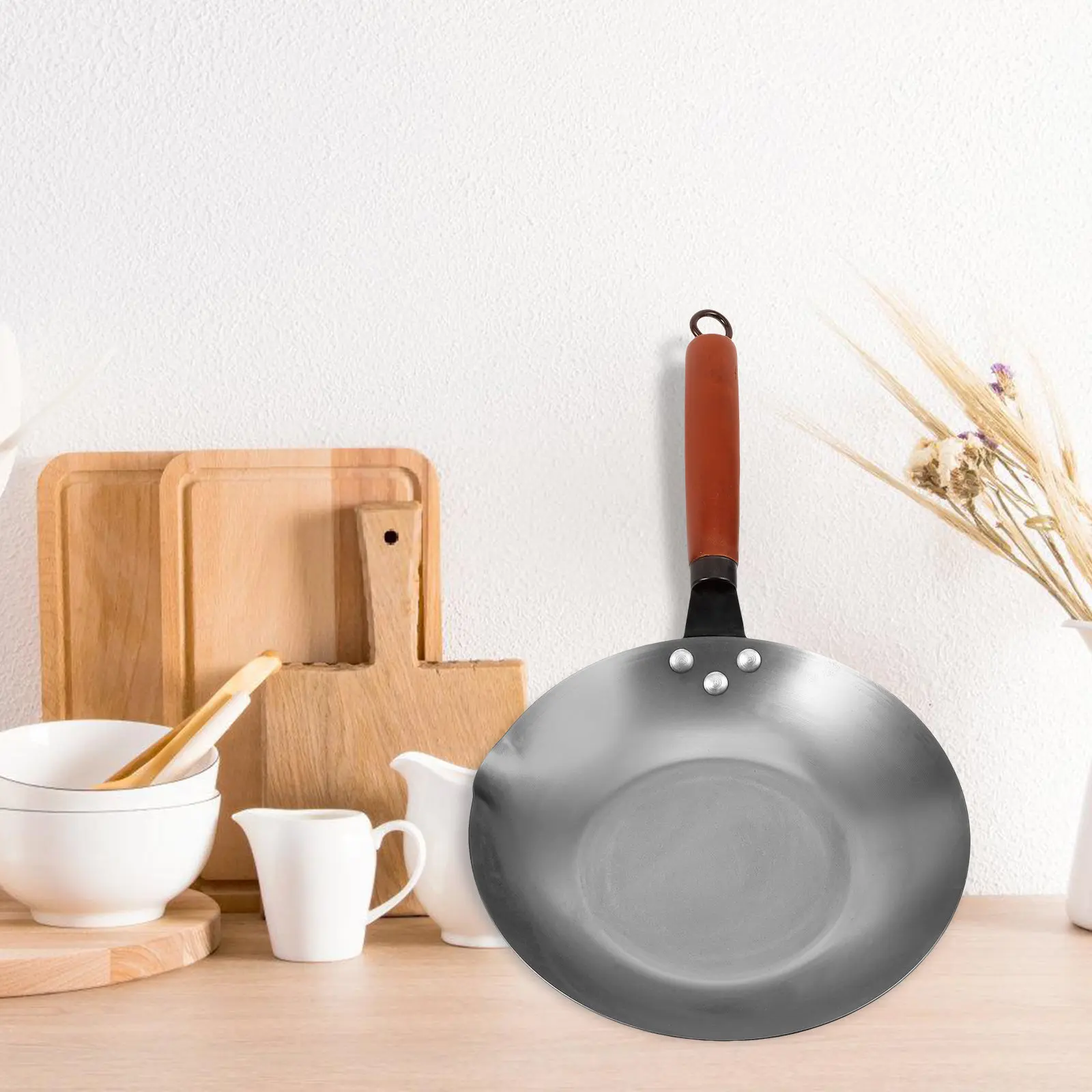 Candied Melting Pot Metal Butter Melting Tool Flat Bottom Large Capacity Pan Wooden Handle Chocolate Candy Heating Kitchen