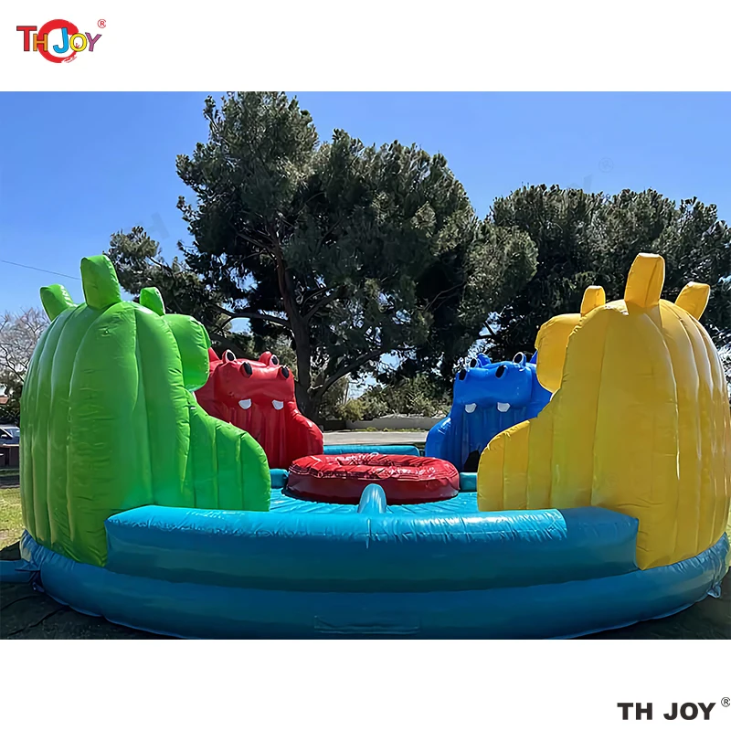 8 players Inflatable Hungry Hippo Bungee Challenge Game Hungry Hippo Chow Down game
