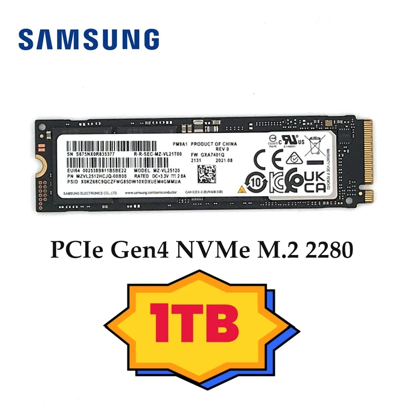 OEM SAMSUNG SSD PM9A1 1TB PCIe4.0x4 NVMe M.2 2280 Internal Solid State Drives For Laptop Desktop