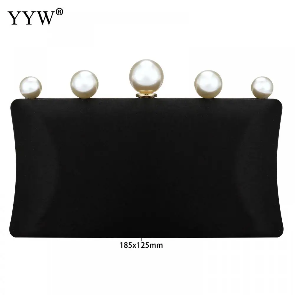 Polyester Clutch BagJewelry Making with chain black PC