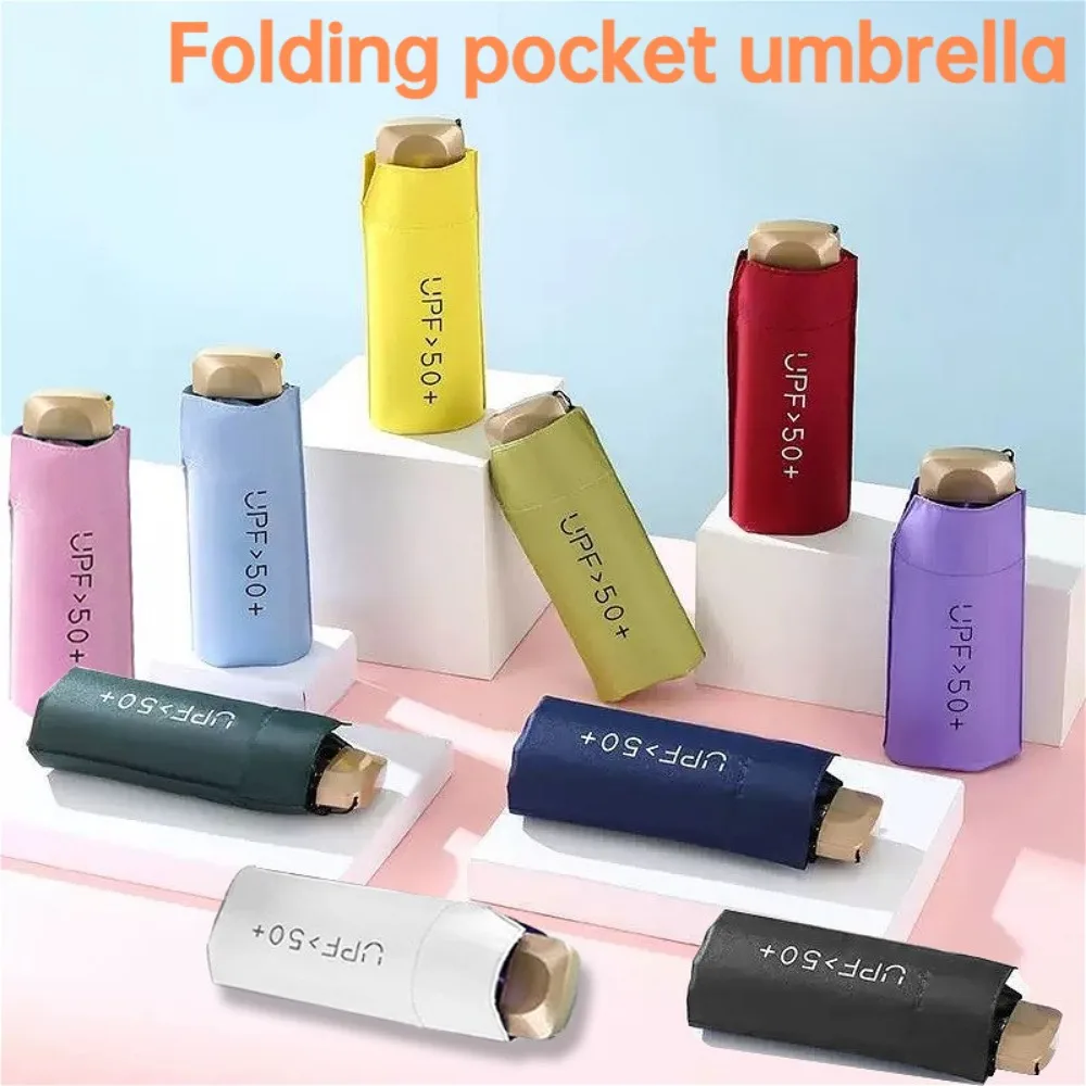 

Portable Pocket Folding Umbrella Lightweight Vinyl Suns Parasol Anti UV Suns Protections Rain Shield Suitable for Daily Use