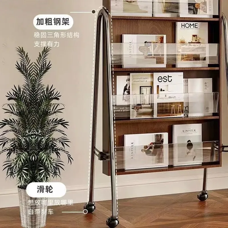 fitting mirror living room storage magazine rack full body floor mirror movable home dressing mirror bedroom multi-functional re