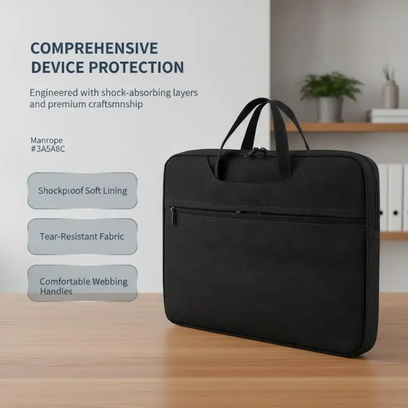 Portable Laptop Briefcase Handbag for Men Women, 13.3/14/15/15.6 Inch Notebook Sleeve Case, Cover for Office Commute School