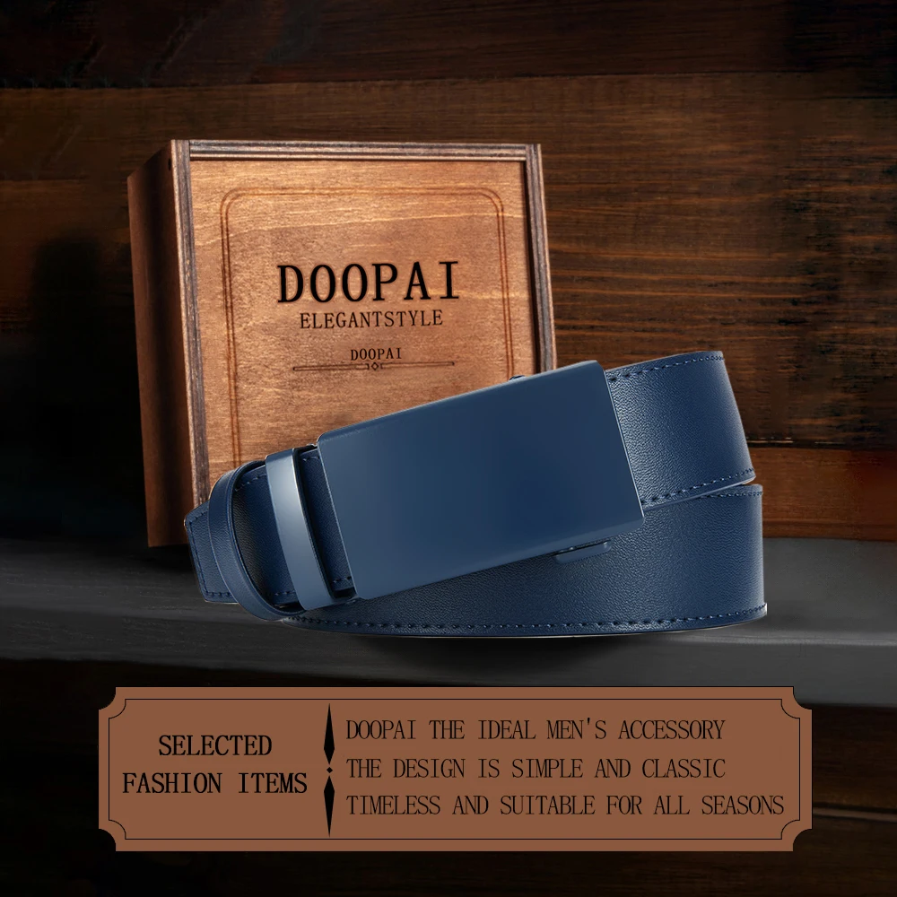 حزام رجال الأعمال مصمم للرجال جودة عالية جلد طبيعي حزام رجالي مشبك معدني حزام أوتوماتيكي #2
