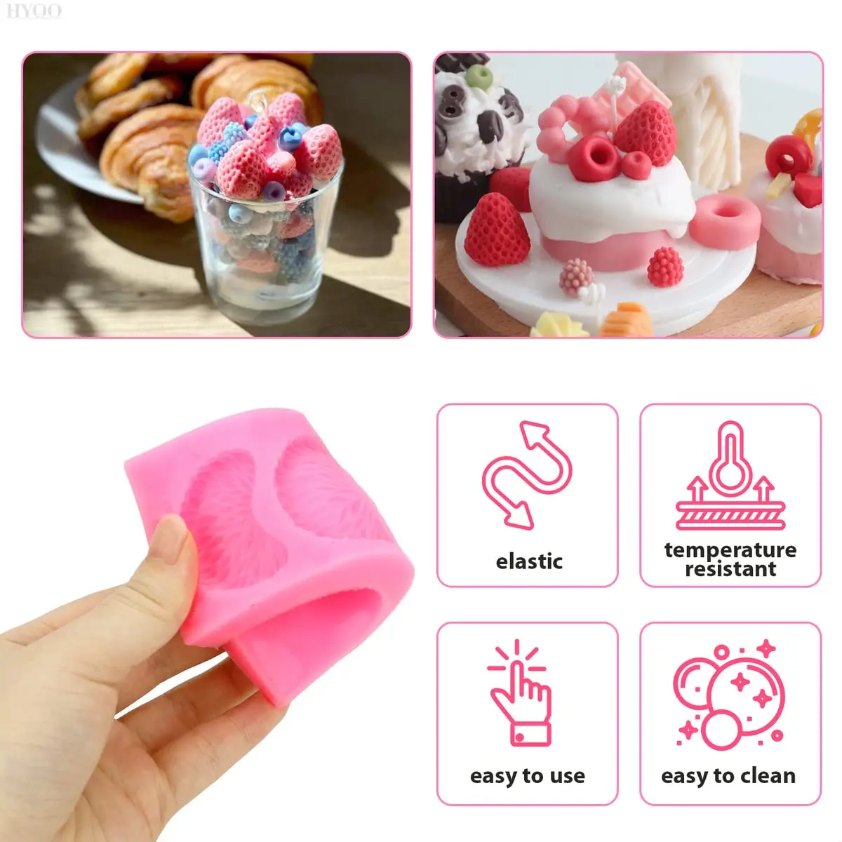 Fruit Silicone Fondant Mold Jelly Molds 3D Strawberry Raspberry Orange Candle Fruit Mold for Cake Topper Decor Chocolate Candy view 6
