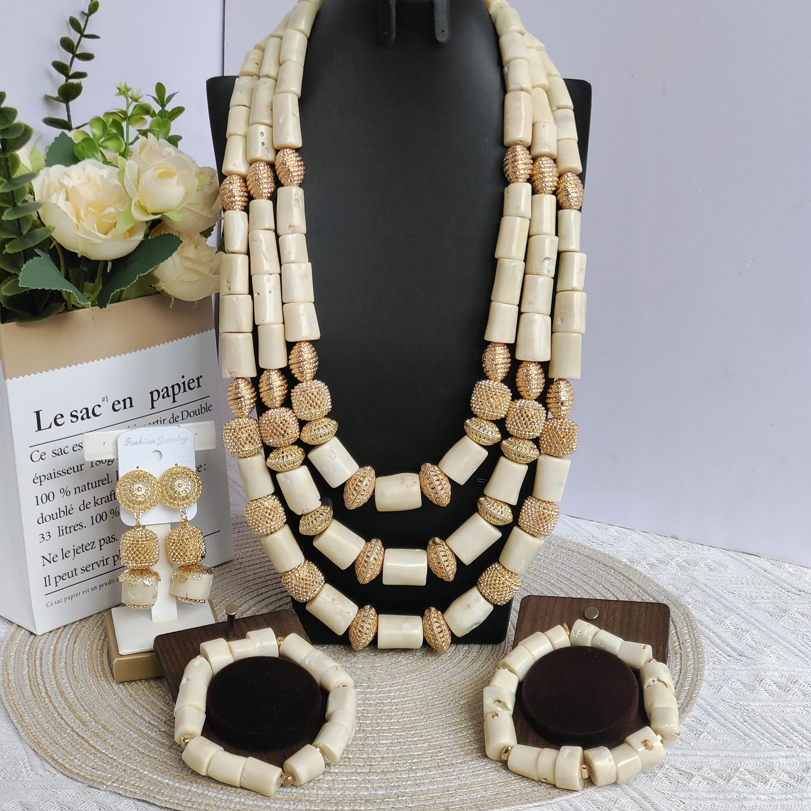 

white coral beads for nigerian wedding real