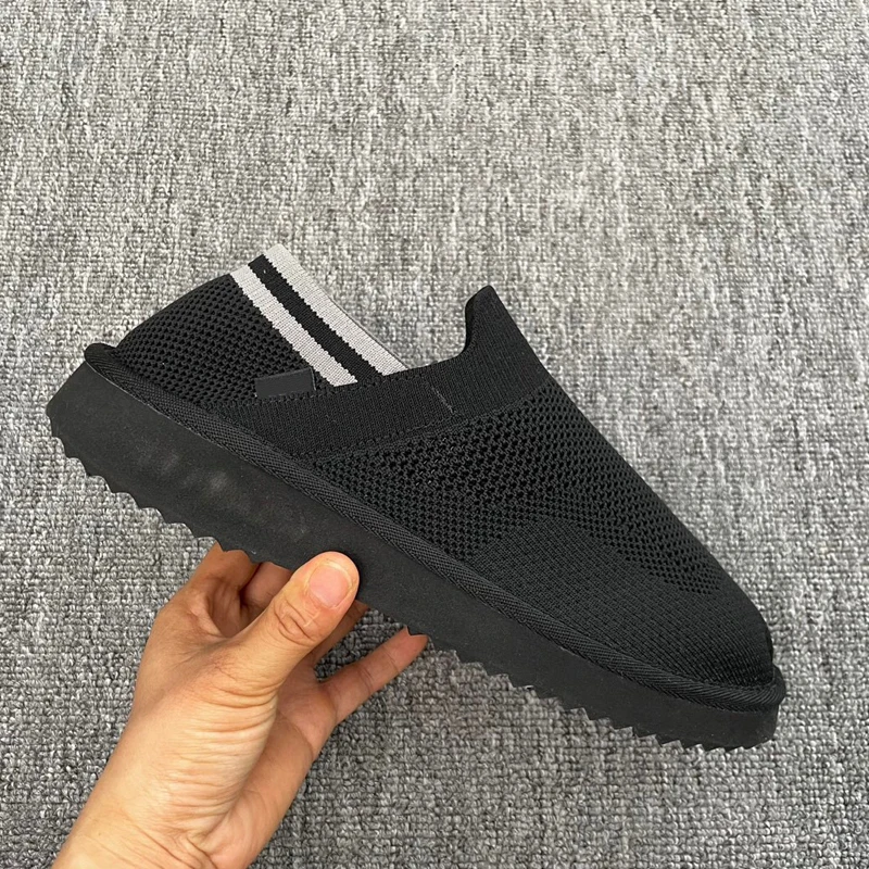 Brand Designer Homium Slippers Black Knitted Lightweight, Breathable, and Easy to Wear Summer Shoes Perforated Mesh Slippers