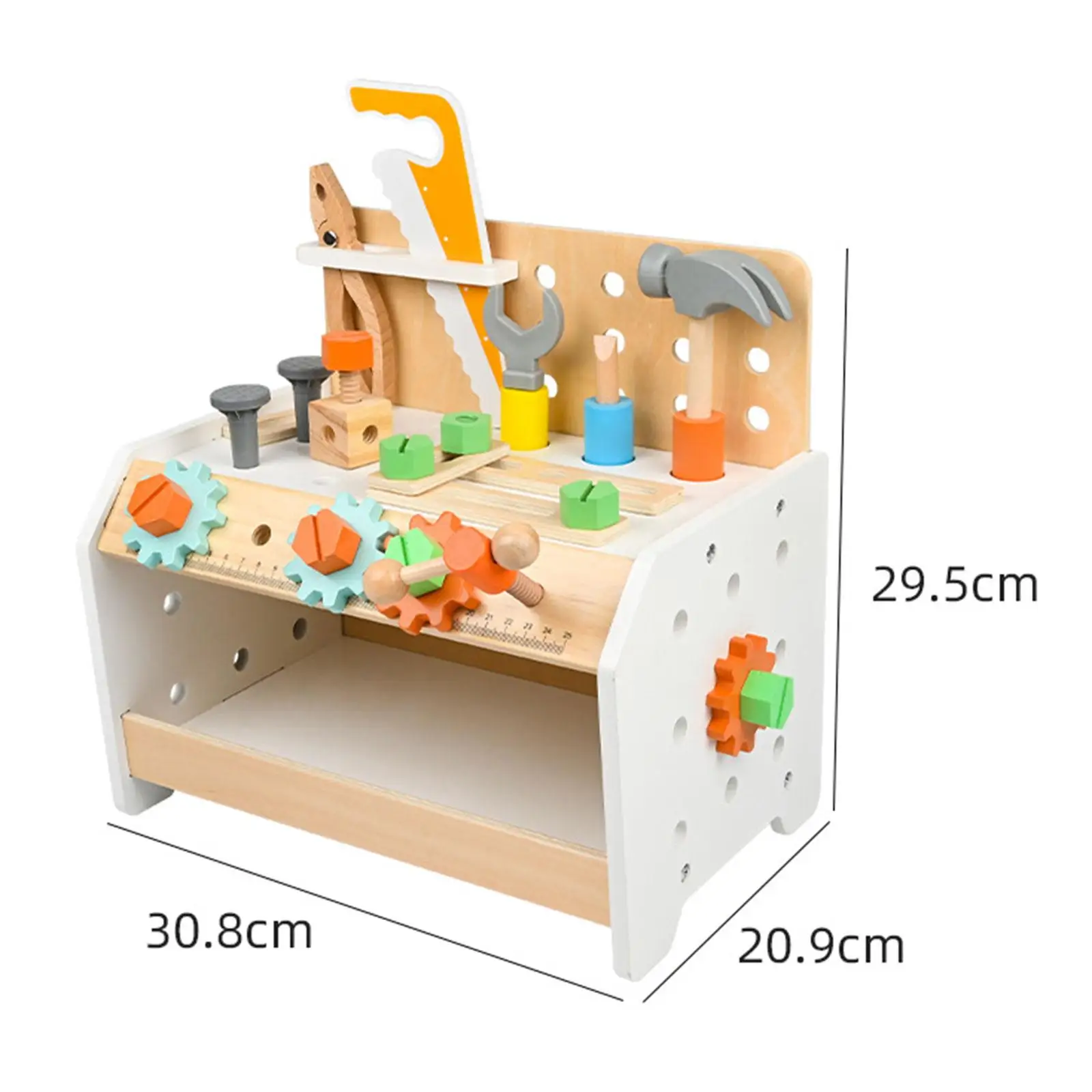 Wood Workbench and Tool Playset with Tools Set Pretend Play Fine Motor Skill Workshop Playet for Party Toy Kids Boys Babies