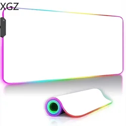 XXL RGB White Gaming Mouse Pad LED Mousepad Game Accessories Backlit Desk Mat Large Computer Keyboard Mice  Luminous Mausepad