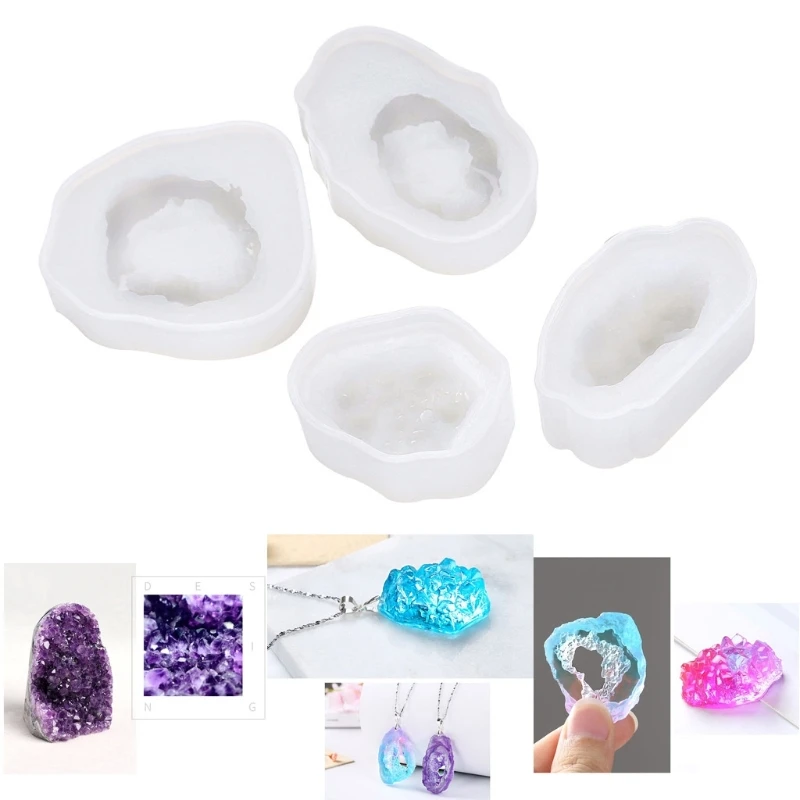 Natural Stone Mold Quartz Rock Cluster Silicone Mold Suitable for Epoxy Resin Diy Craft Pendants Jewelry Making