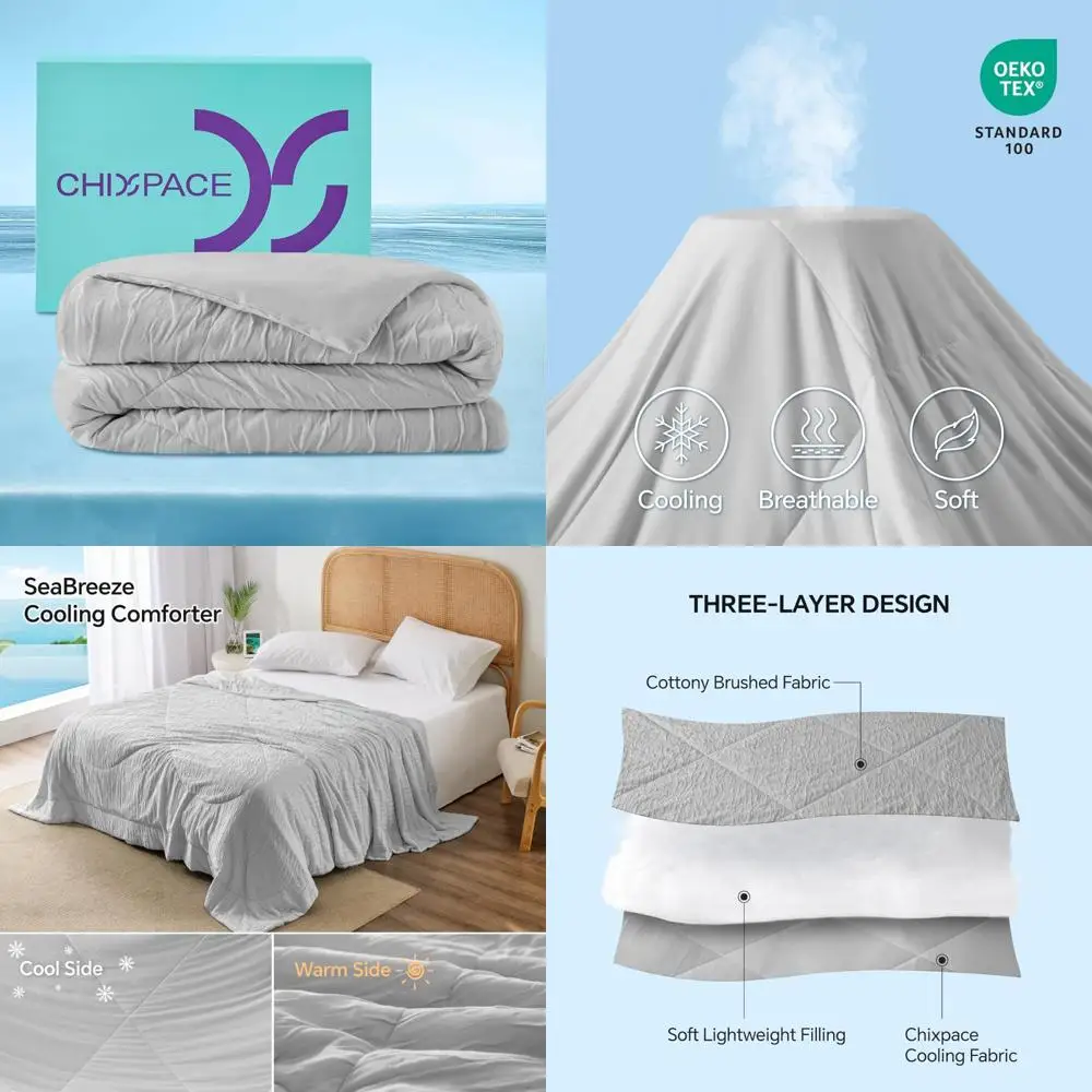 

King/Cal King Size Cooling Comforter - Light Summer Quilt for Hot Sleepers and Night Sweat Relief, Japanese Quality A