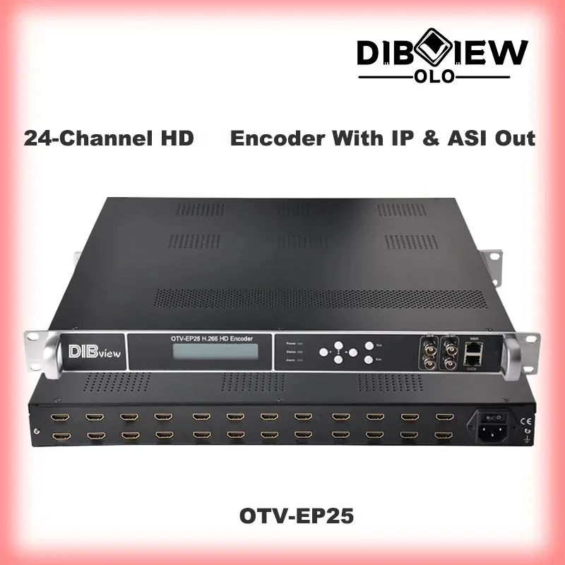 

OTV-EP25 DTV Headend 24-Channel HEVC H265 H264 HD HDMI TO IP ASI DVB Encoder