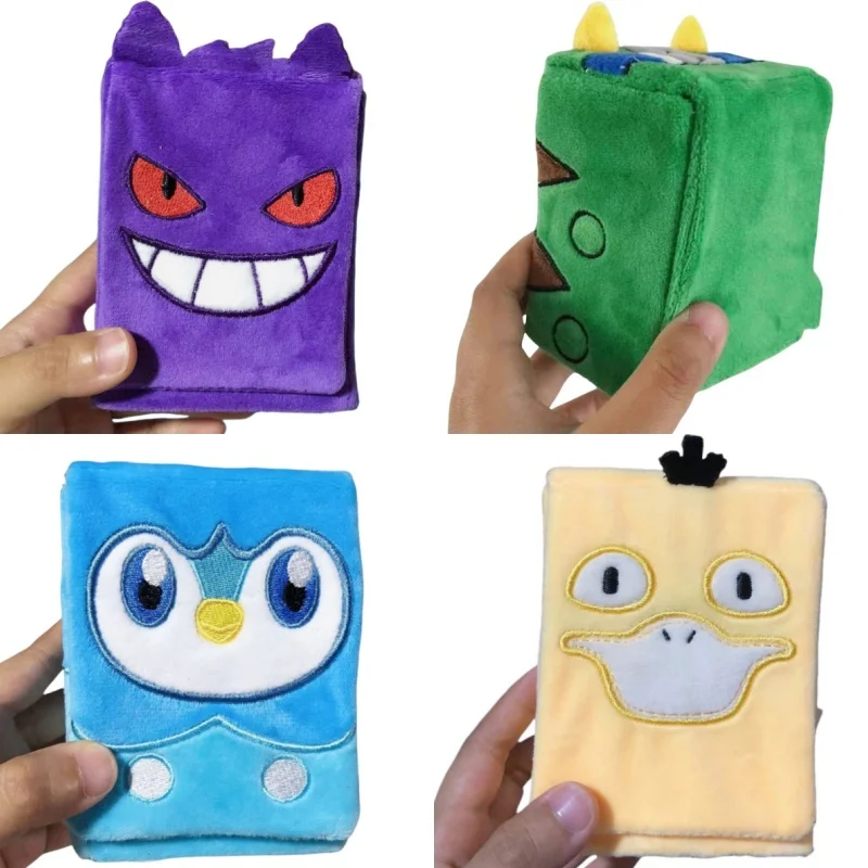 Gengar Piplup Charjabug Psyduck Card Case Diy PTCG Plush Series Action Toy Figures Anime Game Collection Storage Box Gift Friend