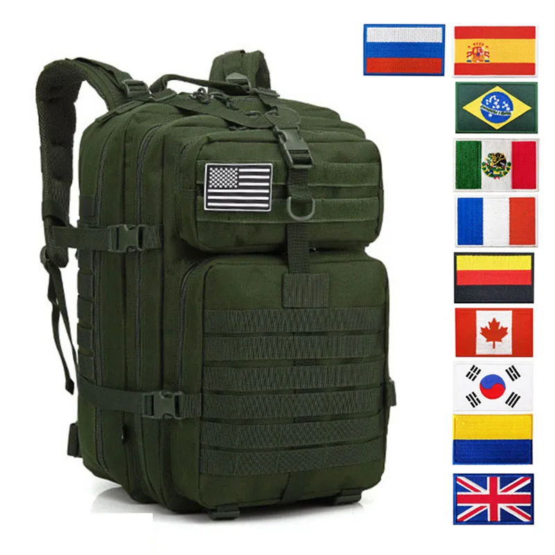 

Военный тактический рюкзак для мужчин, вместительная сумка 45 л 3P для кемпинга, походов, велоспорта, скалолазания, многофункциональная Водонепроницаемая уличная