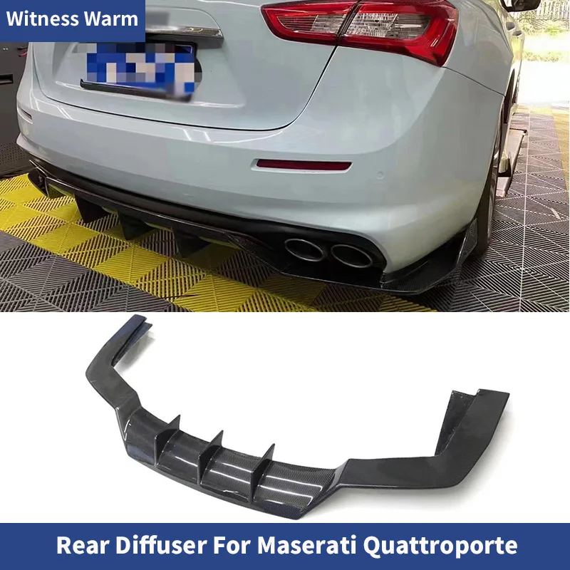 Car Rear Diffuser Lip for Maserati Quattroporte Bumper Kits Bodykits 2018 2019 2020 2021 Carbon Fiber