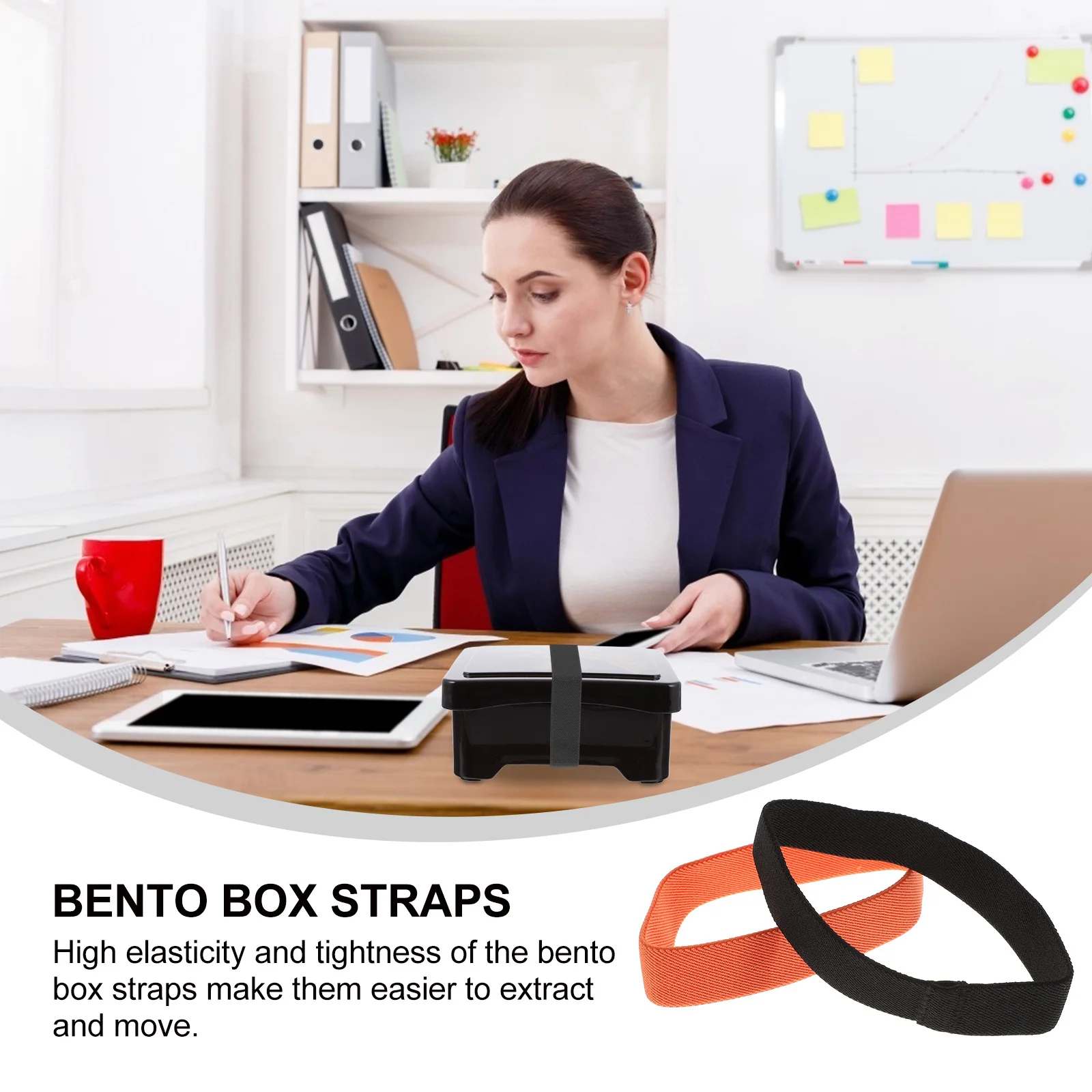 8Pcs Elastic Strap Bento Band for Lunch Box Fixing Portable Wear-Resistant Household Bento Fixator Multi-Function Convenient