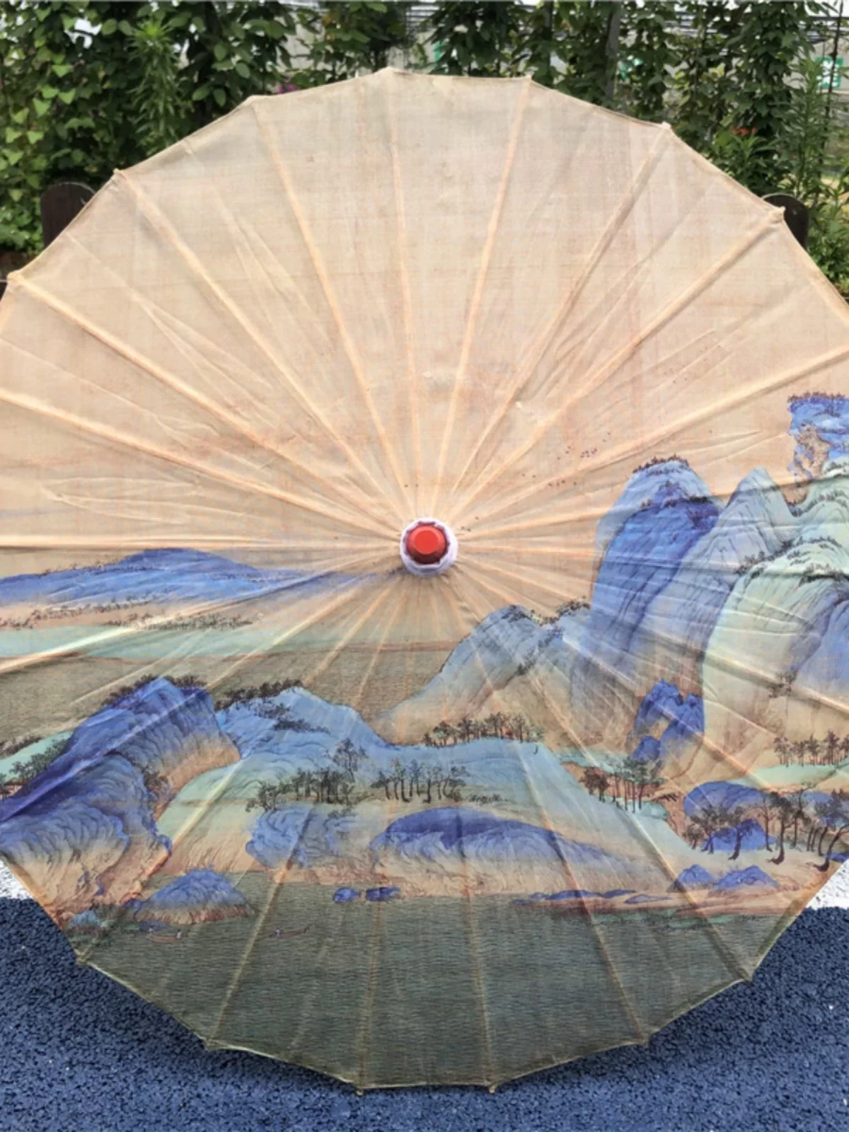 Qianli Jiangshan Tu Oil Paper Umbrella Ancient Style Hanfu Photography Prop Umbrella Ancient Style Oil Paper Umbrella