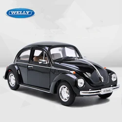 WELLY 1:24 Volkswagen Beetle Alloy Classic Car Model Diecasts Metal Toy Vehicles Car Model Simulation Collection Childrens Gifts